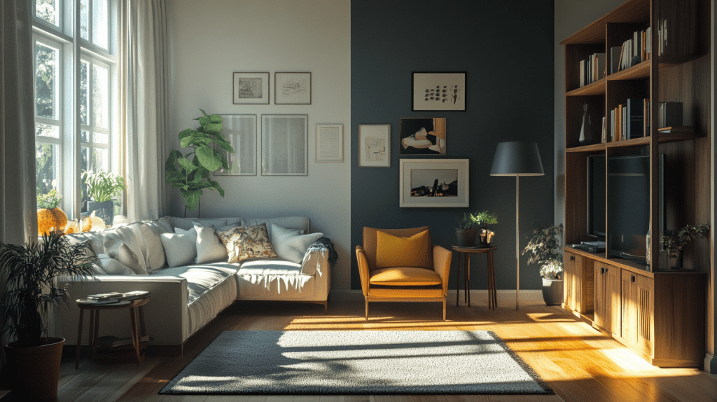 An amusing view of what a before and after image might look like without Virtual Staging